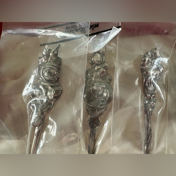 Vintage Reed & Barton 5-Piece Silverplate Serving Set Floral Harlequin Pattern - Picture 9 of 17